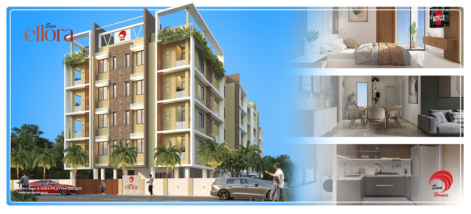 Sun Ellora – Affordable 3 BHK Apartments Near Technopark, Trivandrum