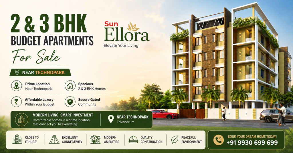 2 and 3 bhk apartment near technopark