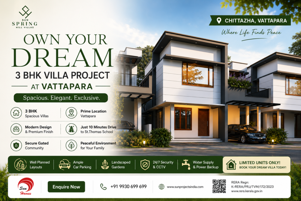 3 bhk villa for sale trivandrum